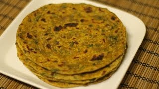 Spinach Laccha Paratha  Palak Paratha flat Indian wheat bread [upl. by Nidraj]