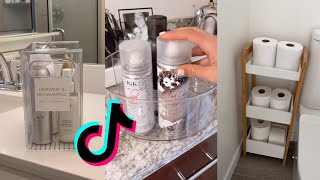 bathroom organizing amp restocking  ASMR  tiktok compilation [upl. by Ruthe]