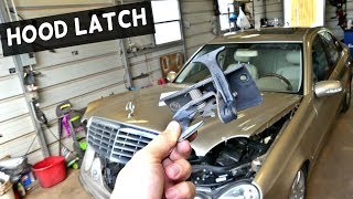 MERCEDES W211 HOOD LATCH REMOVAL REPLACEMENT [upl. by Nylorahs107]