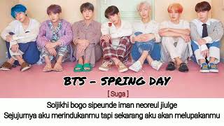 BTS Spring Day Lyrics  Terjemahan [upl. by Nidroj]