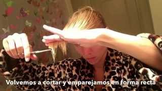 Corte de cabello rebajado en capas y entresacado para minimizar volumentutorial [upl. by Loree]