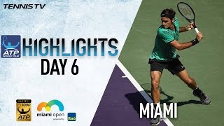 Highlights Wawrinka Federer Advance To Miami 2017 4R On Monday [upl. by Alliuqet]