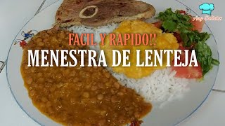 MENESTRA DE LENTEJA🍛 Fácil y Rápido [upl. by Mungam]