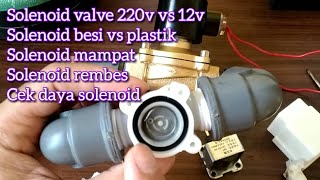 solenoid valve greete 220v besi vs plastik cara bongkar pasang selonoid rembes bocor mampet cek daya [upl. by Ainafets]