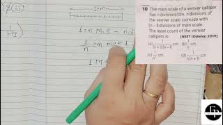 The main scale of a vernier callipers has n divisionscm n divisions of the vernier scale coincide [upl. by Zerimar265]