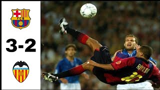 Rivaldo  Barcelona 32 Valencia  200001 La Liga Round 38 [upl. by Annadroj]