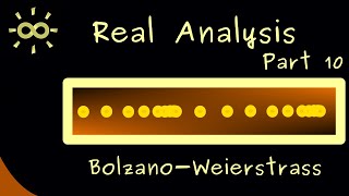 Real Analysis 10  BolzanoWeierstrass Theorem dark version [upl. by Attelahs]