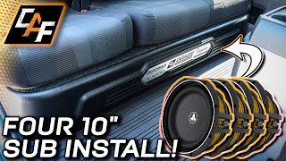 Four 10quot Subwoofers INSTALLED UNDERSEAT in truck  Awesome bass [upl. by Yelknirb]