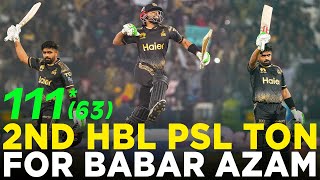 2nd HBL PSL Century For King Babar Azam  Peshawar Zalmi vs Islamabad United  HBL PSL 9  M2A1A [upl. by Cannice]