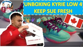 UNBOXING KYRIE LOW IV  KEEP SUE FRESH [upl. by Botnick]