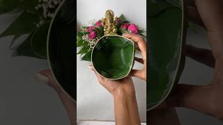 Banana leaf cups  DIY bananaleavesecofriendlycups papercups cups prasad shorts craftideas [upl. by Nosnarb]