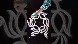 Kolam with 5x3 Dots  Easy Kolam  Simple Muggulu  Mayil Kolam  shorts  k3rangolikolam [upl. by Howie]