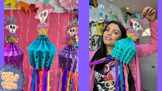 Catrinas 💀 Farolitos Colgantes DECORACION para diademuertos [upl. by Adnovay734]