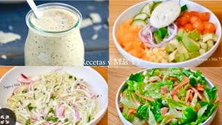 3 Ensaladas 3 Aderezos 3 Recetas riquisimas y faciles [upl. by Nmutua808]