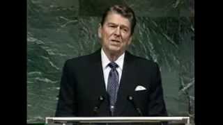 President Ronald Reagan on an quotAlien Threatquot at the United Nations [upl. by Racklin353]