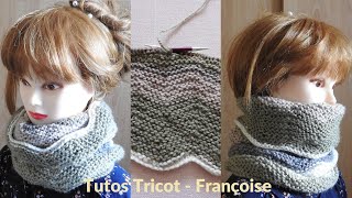 Tuto Tricot Tour de cou toutes tailles Enfant  Femme  Homme  Tricot col amovible toutes tailles [upl. by Earley]