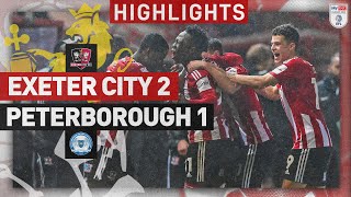 HIGHLIGHTS Exeter City 2 Peterborough United 1 6224 EFL Sky Bet League One [upl. by Enitsrik]