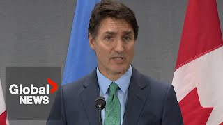 Trudeau doubles down on murder allegations after India halts visa services in Canada  FULL [upl. by Fortin]