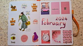 February 2024 Bullet Journal  Planner set up [upl. by Ymmit462]