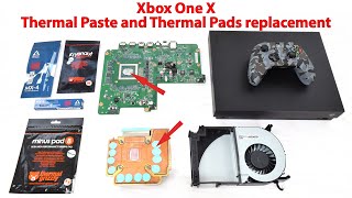 Xbox One X Thermal Paste and Thermal Pads replacement Cooling system cleaning Best explanation [upl. by Ahsimak713]