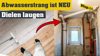 Wohnung selber renovieren Vlog 20 Abwasserstrag ist eingebaut Boden laugen  Immobilien Sanierung [upl. by Schroder]