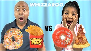 Sparkle Whizzaroo And Daddy Whizzaroo Real Food Vs Gummy Food Challenge [upl. by Suruat]