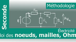 MÉTHODOLOGIE  ÉLECTRICITÉ  utiliser et appliquer loi des nœuds loi des mailles et loi dOhm [upl. by Nannette]