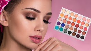 Brown Smokey Eye Makeup Tutorial  Jaclyn Hill x Morphe Palette [upl. by Neik730]