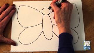 Teaching Kids to Draw How to Draw a Butterfly [upl. by Rianna]