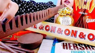 ASMR GIANT CHOCOLATE CANDY  Soft Chewy Crunchy Eating Sounds 먹방 [upl. by Flan]