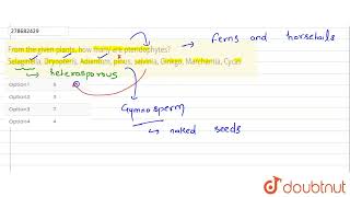 From the given plants how many are pteridophytesSelaginella DryopterisAdiantum pinus salvi [upl. by Atwahs]