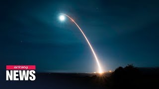 US Air Force test fires Minuteman III ICBM over coast of California [upl. by Alanson]