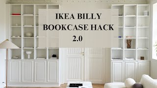 BILLY BOOKCASE IKEA HACK 20  BEAUTIFUL DIY BOOKSHELVES WITH CABINETS [upl. by Danit327]