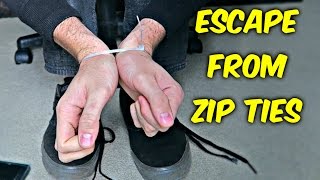 How to Escape from Zip Ties with Shoelaces [upl. by Ahsimin968]