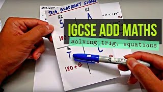 Solve Trigonometric Equations  Trigonometry  IGCSEOLevel Add Maths [upl. by Nnaeirb]