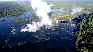 Iguazu Falls Waterfalls Rarely and amazing drone video 700am in the morning iguacu [upl. by Pete]