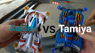 Balapan mini 4wd Auldey vs tamiya soaring dragon 870 vs gun bluster xto [upl. by Kalmick]