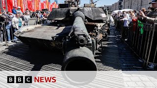 Russia shows off Western military hardware captured in war in Ukraine  BBC News [upl. by Ardnued]