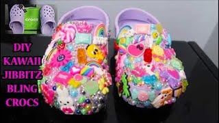 DIY CUSTOM GLAM CROCS HOW TO BLING YOUR CROCS WITH KAWAII CHARMS amp JIBBITZ  RHINESTONES amp PEARLS [upl. by Etnuhs]