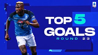 Osimhen’s unreal goal  Top 5 Goals by cryptocom  Round 23  Serie A 202223 [upl. by Abey]