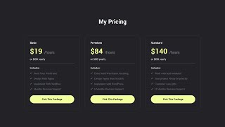 Price Page HTML CSS with UIUX Design Concept Bootstrap Grid  HTML CSS Price Page raselcoder [upl. by Orrocos]