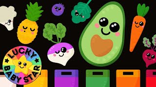 🥬🌈 Rainbow Colours with Dancing Fruit amp Vegetables Baby Sensory Video 🥦🍎 [upl. by Rubi]