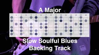 Slow Soulful Blues Guitar Backing Track in A [upl. by Letitia898]