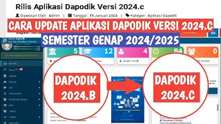 CARA UPDATE APLIKASI DAPODIK VERSI 2024C SEMESTER GENAP 2024 [upl. by Riker372]