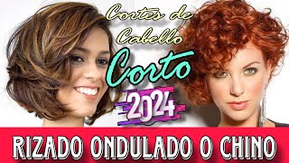 CORTES de CABELLO RIZADO CORTO Tendencia 2024 Lo Mejor del Momento CORTES y ESTILOS para MUJERES [upl. by Catarina825]