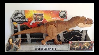 Tyrannosaurus Rex Thrash n Throw  TRex Jurassic World Mattel [upl. by Bilski]