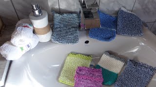 DIY 4 x Waschhandschuhe  Waschlappen PeelingHäkeln LEICHT GEMACHT  Teil 1 [upl. by Ayanal]