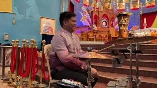 Simbang Gabi  Lucio San Pedro  Sacred Heart of Jesus Choir Qatar Percussions Cam [upl. by Maynord629]