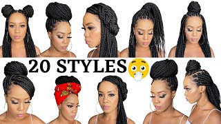 🔥 20 WAYS TO STYLE BOX BRAIDS  BEGINNER FRIENDLY Protective Style  Tupo1 [upl. by Boycey]