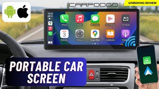 89quot CarPlay Portable Screen  CarpodGo T3  FOR ANY CAR ⫸ UNBOXING REVIEW [upl. by Dnalor]